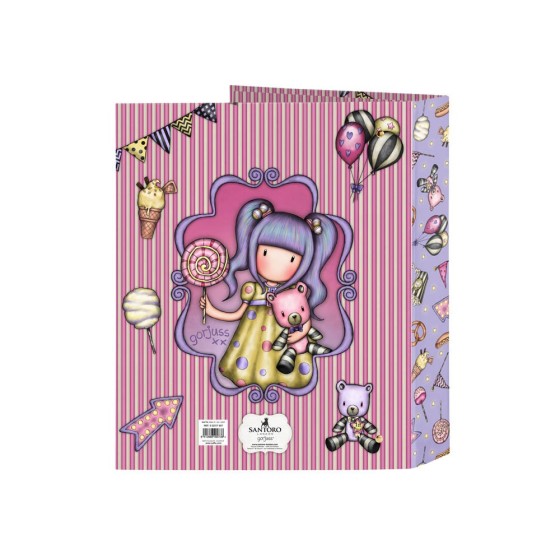 Carpeta Folio 4 Anillas 35 mm. Lomo Ancho Gorjuss Fairground First Prize 