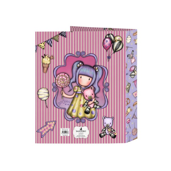 Carpeta Folio 4 Anillas 35 mm. Lomo Ancho Gorjuss Fairground First Prize 