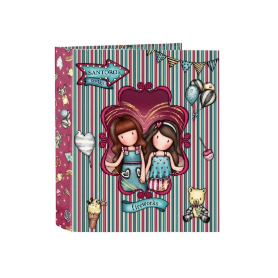 Carpeta Folio 4 Anillas 35 mm. Lomo Ancho Gorjuss Fairground Fireworks 