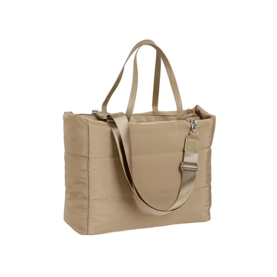 Bolso Con Bolsillo Para Portatil 14,1'' Moos Capsula Acolchado Camel 40 x 31 x 17 cm.