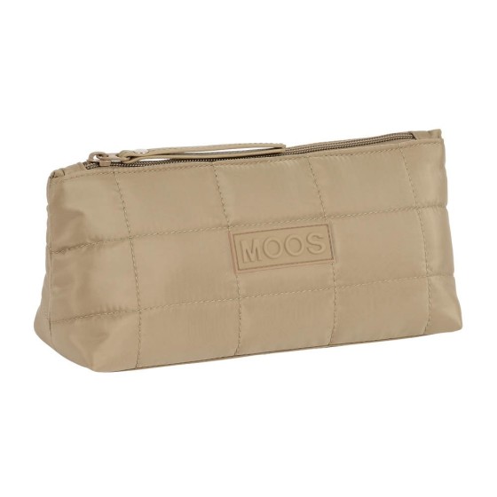 Neceser Cuadrado Moos Capsula Acolchado Camel 23 x 12 x 8 cm.
