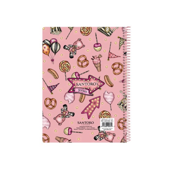 Libreta Cuarto 80 Hojas Tapas Duras Gorjuss Fairground Carousel 