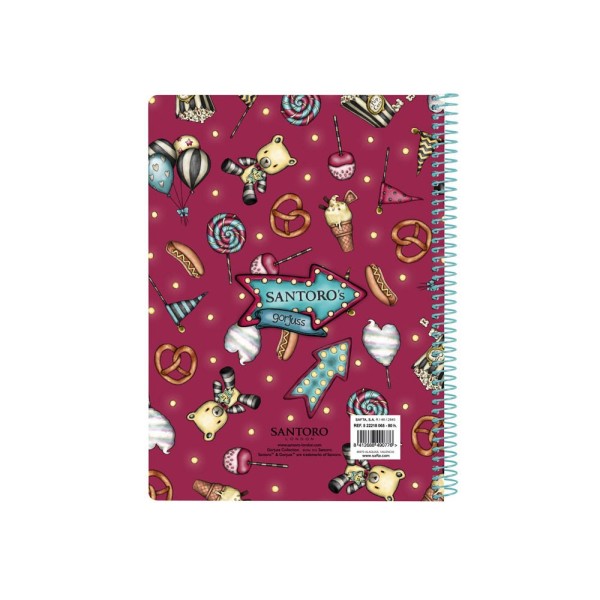 Libreta Cuarto 80 Hojas Tapas Duras Gorjuss Fairground Fireworks 