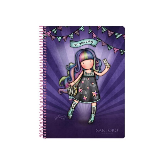 Libreta Cuarto 80 Hojas Tapas Duras Gorjuss Fairground Up And Away 