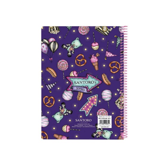 Libreta Cuarto 80 Hojas Tapas Duras Gorjuss Fairground Up And Away 