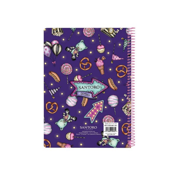 Libreta Cuarto 80 Hojas Tapas Duras Gorjuss Fairground Up And Away 