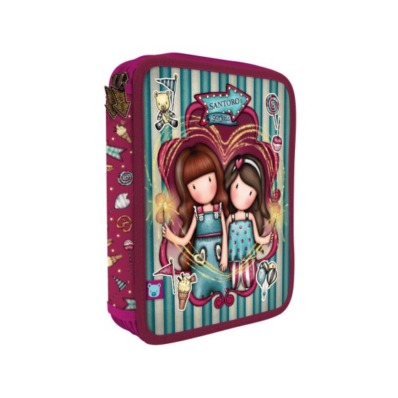 Plumier Doble 46 Piezas Gorjuss Fairground Fireworks 18,1 x 23,2 x 4 cm.