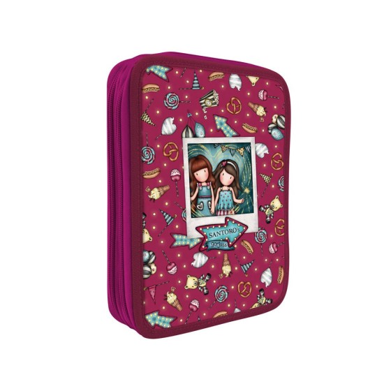 Plumier Doble 46 Piezas Gorjuss Fairground Fireworks 18,1 x 23,2 x 4 cm.