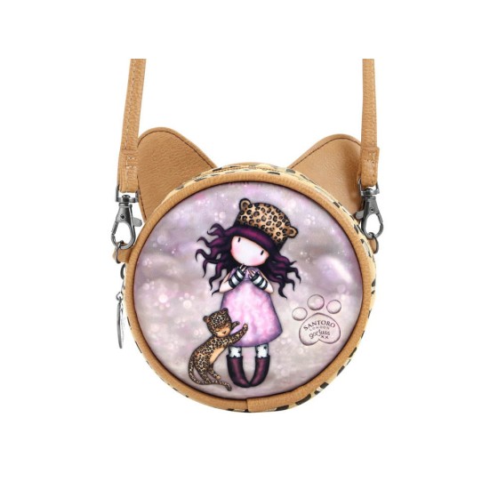 Mini Bandolera Redonda Gorjuss Purrrrrfect Love 13,5 x 5,5 x 13,5 cm.