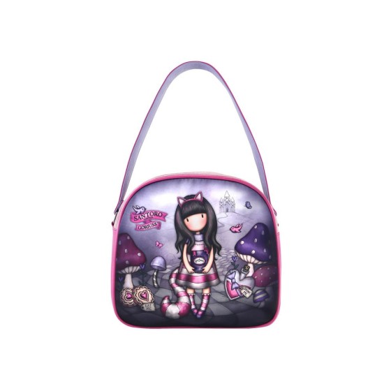 Bolso De Mano Gorjuss Cheshire Cat 30 x 28,5 x 11,5 cm.