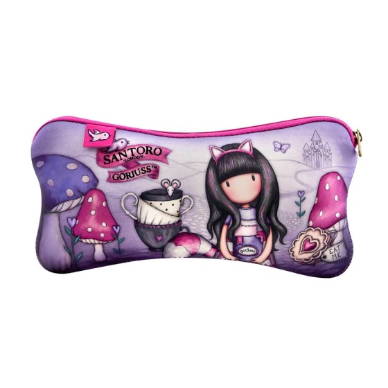 Portatodo Plano Neopreno Gorjuss Cheshire Cat 22 x 11,3 x 1 cm.