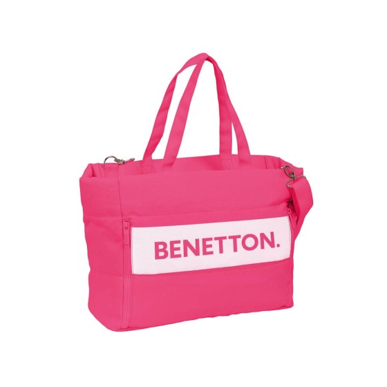 Bolso Con Bolsillo Para Portatil 14,1'' Benetton Raspberry 54 x 31 x 17 cm.