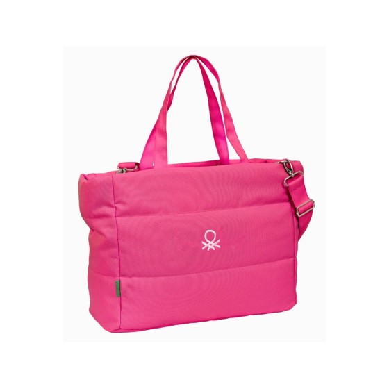 Bolso Con Bolsillo Para Portatil 14,1'' Benetton Raspberry 54 x 31 x 17 cm.