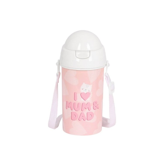 Botella 500Ml Apertura Autom. Con Pajita Safta Preescolar Love 