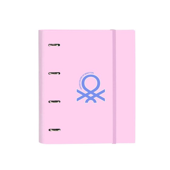 Carpeta Con Recambio 4 Anillas De 35 mm. A4 Benetton Pink 