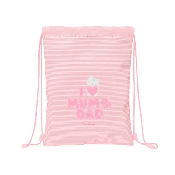 Saco Plano Junior Facil Limpieza Safta Preescolar Love 26 x 34 x 1 cm.