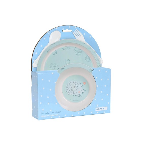 Set De Platos Y Cubiertos Safta Preescolar Erizo 
