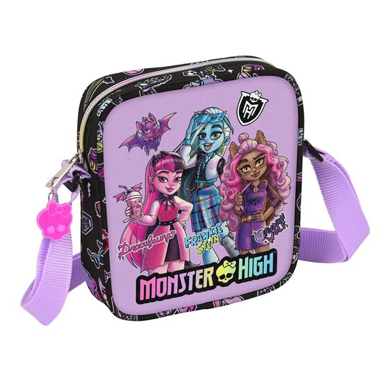 Bolsito Bandolera Monster Highojas Creep 16 x 18 x 4 cm.