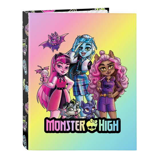Carpeta Folio 4 Anillas Mixtas Monster Highojas Creep 