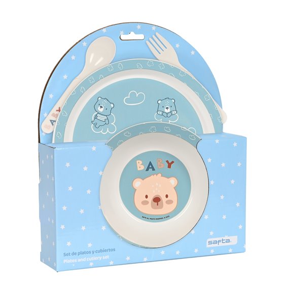 Set De Platos Y Cubiertos Safta Preescolar Baby Bear 