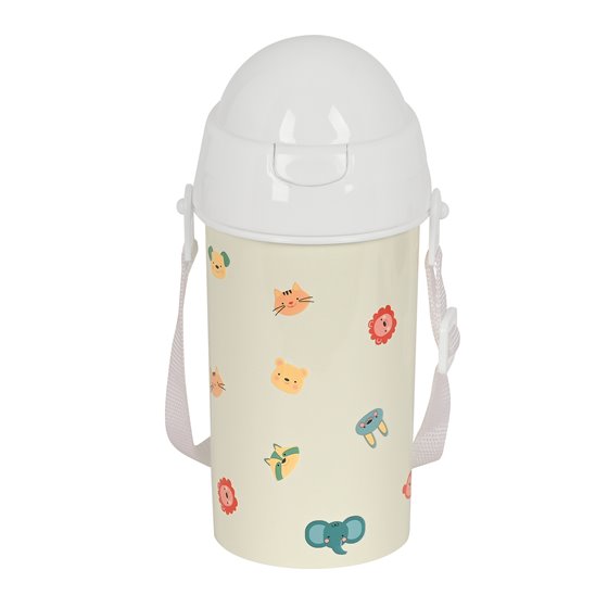 Botella 500Ml Apertura Autom. Con Pajita Safta Preescolar Cabecitas 