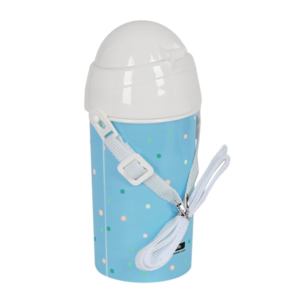 Botella 500Ml Apertura Autom. Con Pajita Safta Preescolar Elefantes 