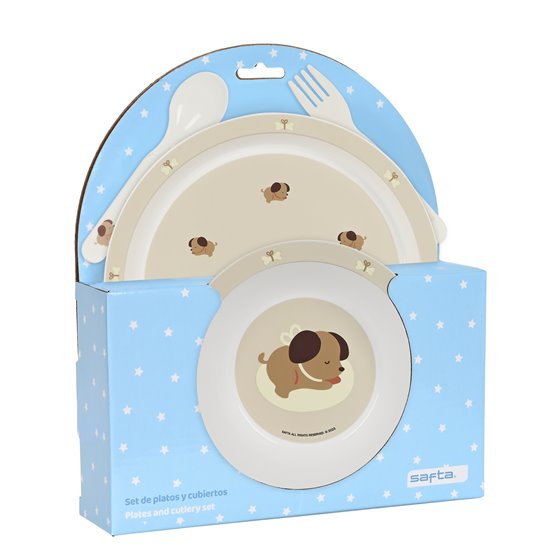 Set De Platos Y Cubiertos Safta Preescolar Puppy 
