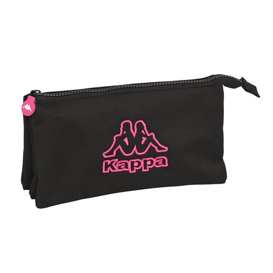 Portatodo Triple Kappa Black And Pink 22 x 12 x 3 cm.