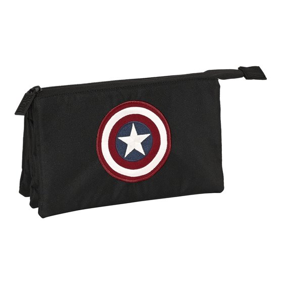 Portatodo Triple Capitan America Teen 22 x 12 x 3 cm.