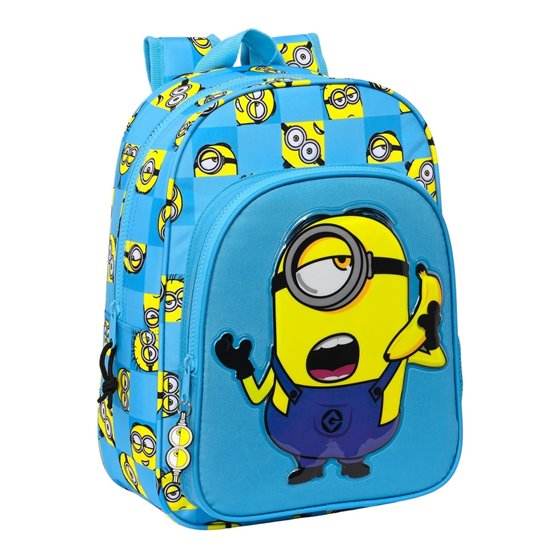 Mochila Infantil Adaptable a Carro Minions Minionstatic 26 x 34 x 11 cm.