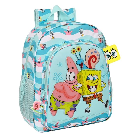 Mochila Junior Adaptable a Carro Bob Esponja Stay Positive 32 x 38 x 12 cm.