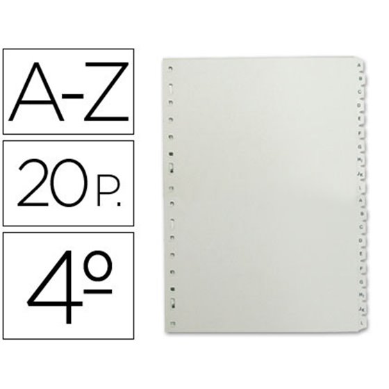 Separador Alfabetico Multifin 3002 Plastico Cuarto Natural