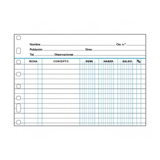 Recambio Multifin 3003 Cuarto Apaisado Cuentas Corrientes