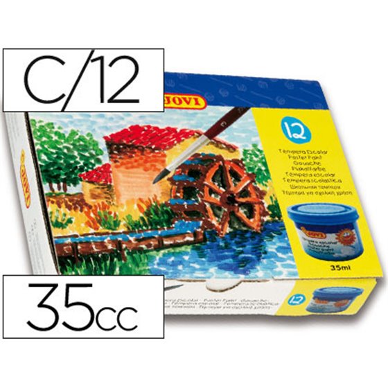 Tempera Jovi 35 Ml Caja De 12 Colores Surtidos