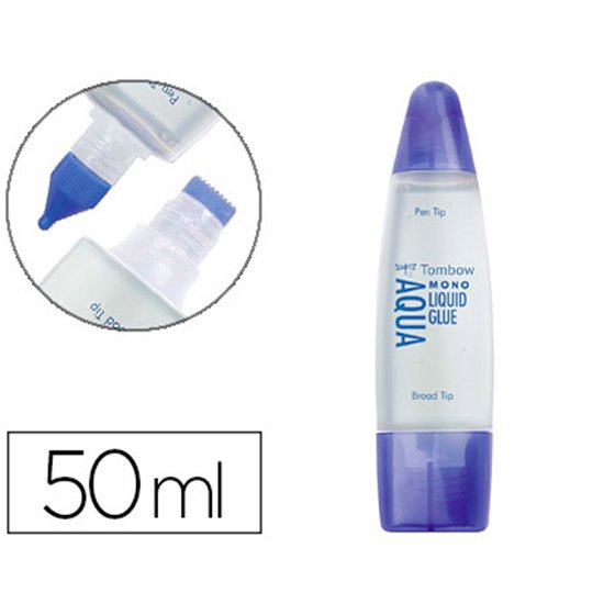 Pegamento Cola Liquida Tombow Transparente Aqua Permanente Con 2 Puntas Bote De 50 Ml
