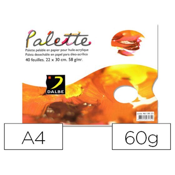 Paleta Papel Dalbe Desechable Din A4 40 Hojas 60 Gr