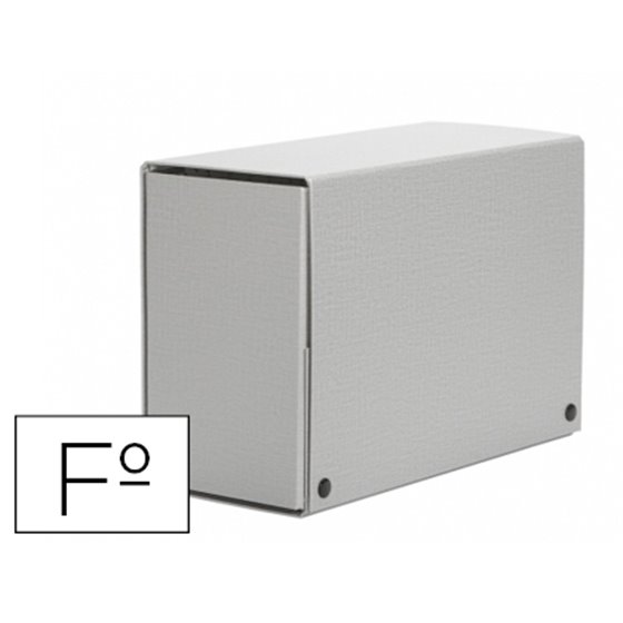 Carpeta Proyectos Pardo Folio Lomo 150 Mm Carton Forrado Gris Con Broche