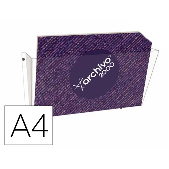 Expositor Mural Archivo 2000 De Pared Poliestireno Con 1 Compartimento Transparente Para Din A4 Horizontal