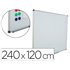 Pizarra Blanca Rocada Acero Vitrificado Magnetico Marco Aluminio Y Cantoneras Pvc 240X120 Cm Incluye Bandeja