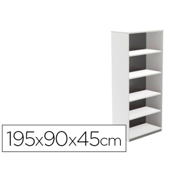 Armario Rocada Con Cinco Estantes Serie Store 195X90X45 Cm Acabado Aw04 Blanco/Blanco