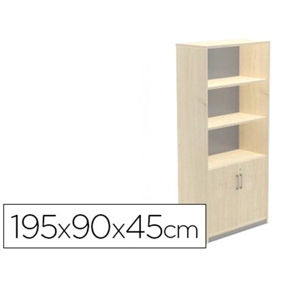 Armario Rocada Con Tres Estantes Y Dos Puertas Inferiores Serie Store 195X90X45 Cm Acabado Aa01
