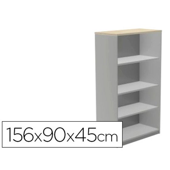 Armario Rocada Con Cuatro Estantes Serie Store 156X90X45 Cm Acabado Ab02 Aluminio/Gris