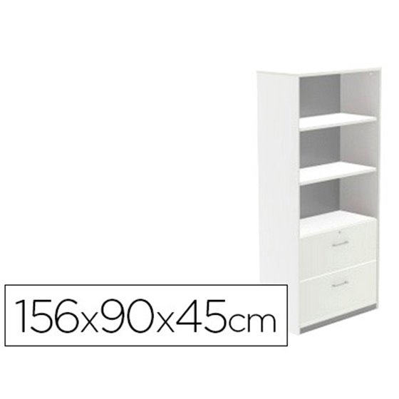 Armario Rocada Con Dos Estantes Y Dos Cajones Inferiores Serie Store 156X90X45 Cm Acabado Aw04