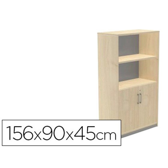Armario Rocada Con Dos Estantes Y Dos Puertas Inferiores Serie Store 156X90X45 Cm Acabado Aa01