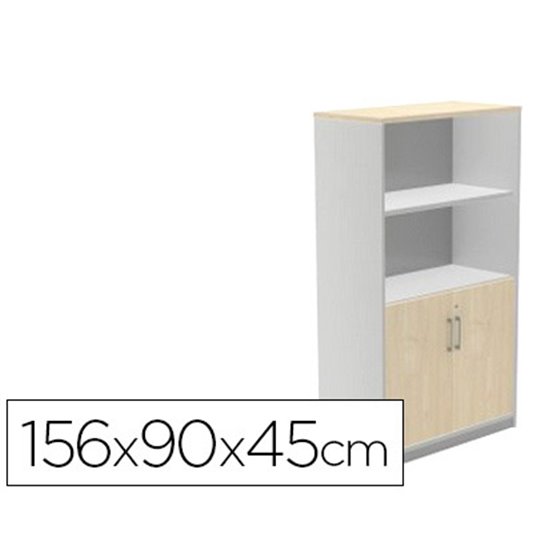 Armario Rocada Con Dos Estantes Y Dos Puertas Inferiores Serie Store 156X90X45 Cm Acabado Ab01