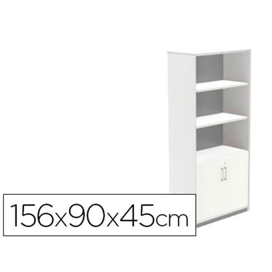 Armario Rocada Con Dos Estantes Y Dos Puertas Inferiores Serie Store 156X90X45 Cm Acabado Aw04