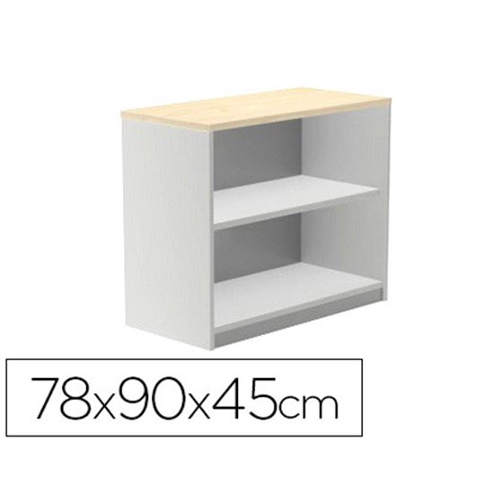 Armario Rocada Con Dos Estantes Serie Store 78X90X45 Cm Acabado Ab04 Aluminio/Blanco