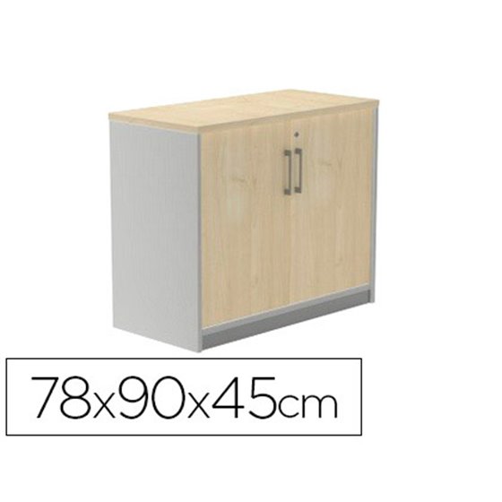 Armario Rocada Con Dos Puertas Serie Store 78X90X45 Cm Acabado Ab04 Aluminio/Blanco