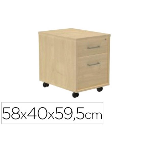 Cajonera Rocada Con Dos Cajones Serie Store 58X40X59,5 Cm Acabado Aa01 Haya/Haya