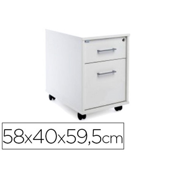 Cajonera Rocada Con Dos Cajones Serie Store 58X40X59,5 Cm Acabado Aw04 Blanco/Blanco